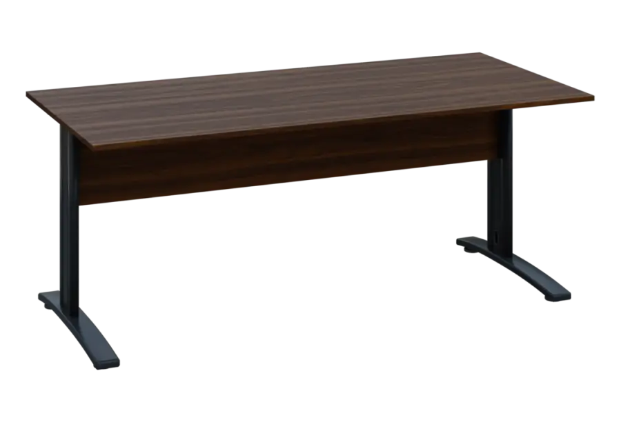 EPK 18 - 18 stůl kancelářský, kovová podnož černá, deska 18 mm, široký 1800 mm, ořech královský